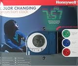 Honeywell Atomic Color Changing Projection Clock with Dual Alarm, Indoor temperature and Calender display, Blue