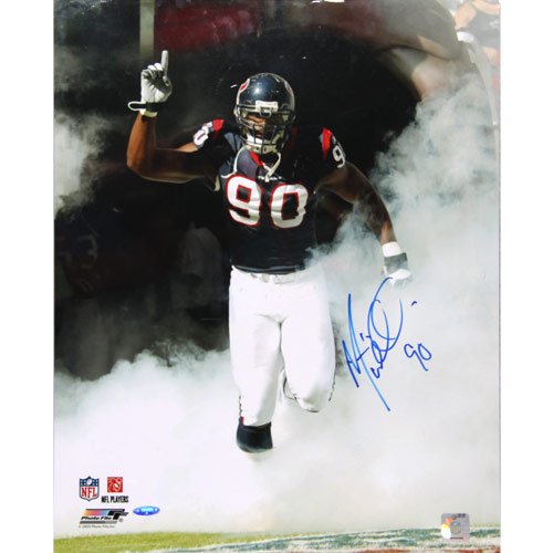 Houston Texans Autographed #90 Mario Williams Emerging From Tunnel 16'' x 20'' Portrait Photograph