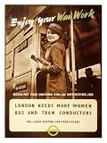 Propaganda Prints: Enjoy Your War Work - London Travel Poster, 1940s Print - 40x30cm