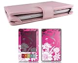 Bundle Monster Barnes & Noble Nook Genuine Leather Case Cover Jacket + Skin Art Decal Sticker + Screen Protector Ebook Accessories Combo - Fit 3G and Wifi Version