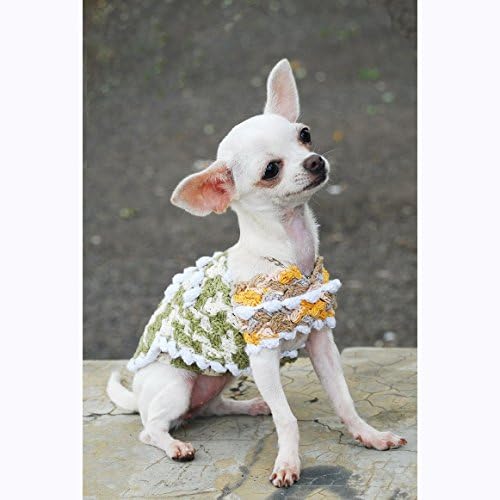 Myknitt Handmade Crocheted Chihuahua Dresses Pets Raincoats Dogs Clothing Dk828 Free Shipping (M)