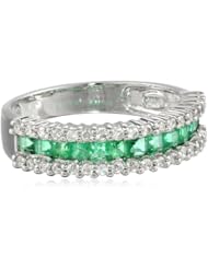 14k White Gold Classic Emerald Diamond Ring (1/3 cttw, I-J Color, SI2 Clarity)