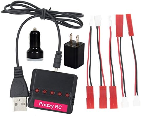 Memorial Day Sale!!! PrezzyRC 5-In-1 3.7v Battery Charger for Syma X5C X5/Hubsan X4/Wltoys,JXD,Dromida Ominus,Kodo Quadcopter