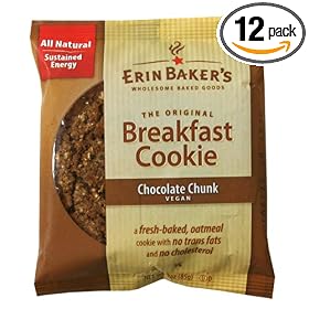 Erin Baker's Breakfast Cookie Chocolate Chunk, Vegan, 3-Ounce Individually Wrapped Cookies (Pack of 12)