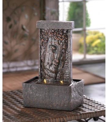 Peaceful Zen Buddha Tabletop Indoor Fountain with LED Lights Electrical