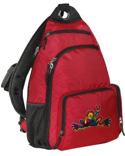 Peace Frog Sling Backpack Super Cool One Strap Backpacks for Travel or School Bags - BEST QUALITY Unique Gifts For Boys, Girls, Adults, College Students, Men or Ladies
