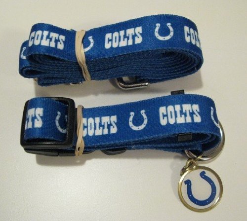 Indianapolis Colts Pet Accessories Set - Medium (6' Leash, Collar, and ID Tag)