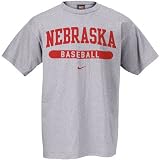 Nike Nebraska Cornhuskers Ash Baseball T-shirt