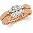 14K Rose Gold Diamond Wedding Set - 0.38 Ct.