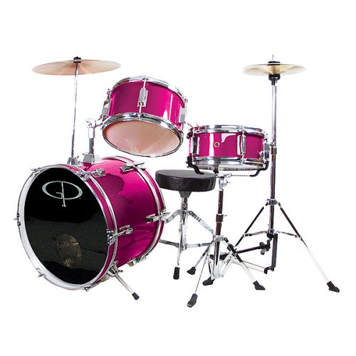 Childrens Toyshop  Musical Instruments : GP Percussion 3-pc. Complete Junior Drum Set - Metallic Pink