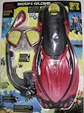 Body Glove Adult Snorkeling Set Size ML-XL (9-13) Womens (10.5-13), Red