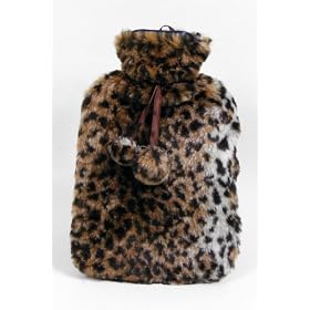Hot Water Bottle with Luxury Faux Fur Cover - Leopard Print