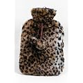 Hot Water Bottle with Luxury Faux Fur Cover - Leopard Print