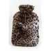 Hot Water Bottle with Luxury Faux Fur Cover - Leopard Print