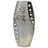 13 inch NIKOLAS Contemporary Twist Patterned Silver Plated Ceramic