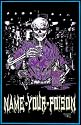 Name Your Poison (Skeleton Bartender) Flocked Blacklight Poster Print - 24" X 36"