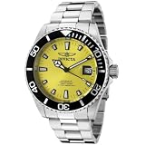 InvictaMen's0999ProDiverAutomaticYellowSunrayDialStainlessSteelWatch