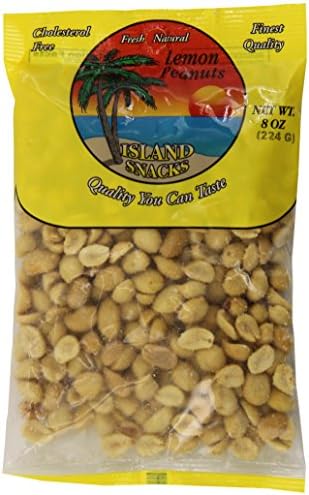 Island Snacks Peanuts, Lemon, 7.5-Ounce (Pack of 6)