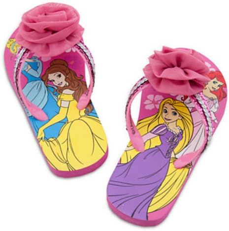 Disney Princess Flip Flops Size 11/12 (Belle, Rapunzel, Cinderella, Ariel)