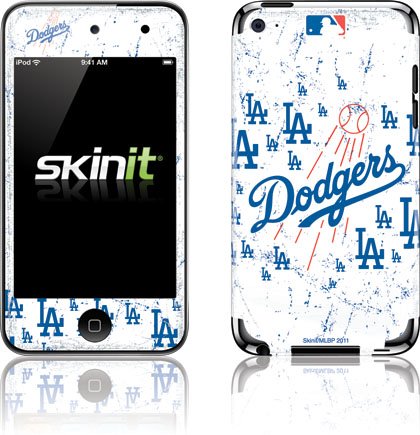 Skinit Los Angeles Dodgers - White Primary Logo Blast Vinyl Skin for iPod Touch (4th Gen)