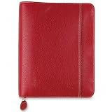 (Price/EA)Management Binder, 6-Ring, Compact, 4-1/4x6-3/4, Red/Leather
