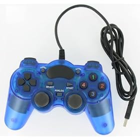 Manette USB PAd Dolphix pour Pc forme PS2 Bleue ou noire