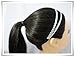 Silver Headband Leatherette Double Braid Stretch Elastic H1802