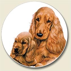 Golden English Cocker Spaniel Auto Coaster, Single Coaster for Your Car