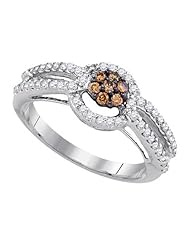 0.50CTW-DIA BROWN DIAMOND RING