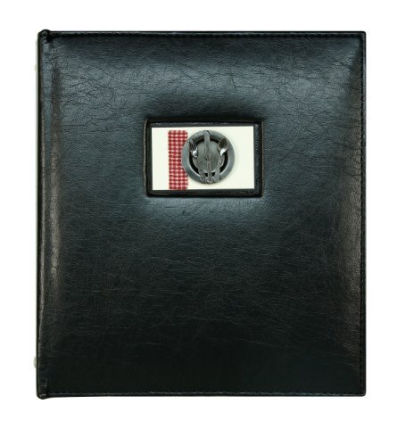 CR Gibson 3-Ring Binder Pocket Page Recipe Book for Recipe Cards, Black Bon Appetit