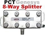 PCT Genesys 8-Port (8 output) Indoor/Outdoor High Performance 5-1000 MHz Cable TV HDTV Coaxial Digital Signal Splitter