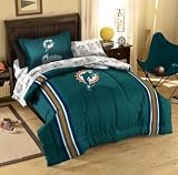 Miami Dolphins NFL Full Comforter, Sheets & Shams (7 Piece Bed In A Bag)