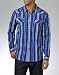 Sean John Men's Long Sleeve Plaid With Zipper Welt Pocks,Mazarine Blue,Large