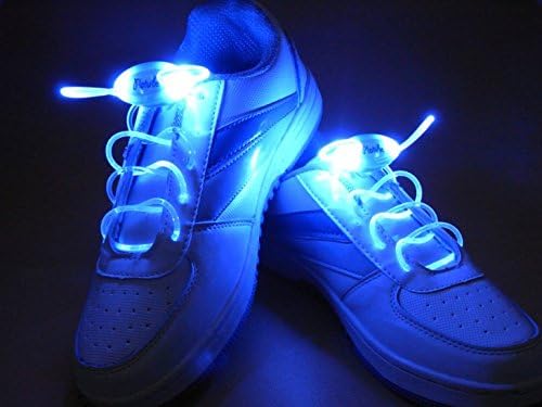 2.6FT The 4rd Generation Waterproof LED Flashing Light Up Shoe laces lighting 1 Pair-(Blue)