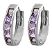 925 Sterling Silver Hoop Huggie Earrings with title=