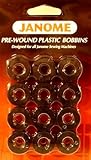IMAGE OF Janome Embroidery Bobbin Thread Black pack of 12