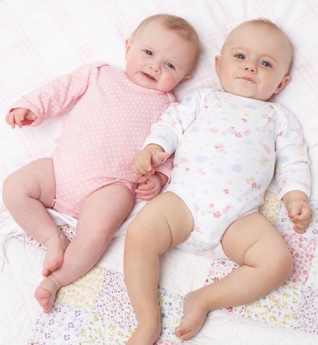 5 Pure Cotton Long Sleeve Tea Party Bodysuits