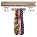 Natural and Chrome 24 Hook with Belt by Hollywood Gifts brown wooden tie racks Image
