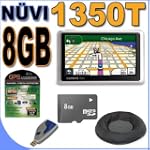 Garmin Nuvi 1350T 4.3-Inch Widescreen Portable GPS Navigator w/Integrated Traffic Receiver 8GB MicroSD BigVALUEInc Accessory Saver Bundle