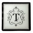Monogram Elegant Glass Trivet - T Monogram Elegant Glass Trivet - T