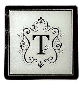 Monogram Elegant Glass Trivet - T