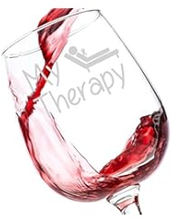 Kitchen: My Therapy Funny Wine Glass 13 oz - Perfect Birthday Gift for Women - Unique Novelty Gifts for Her - Cool Humorous Present Idea For Mom, Wife, Girlfriend, Daughter, Sister, or Friend - Got Me Tipsy