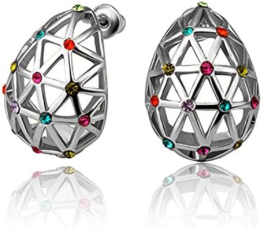 Aliliya High Quality Jewelry Signature Pave Exquisite High-End Crystal Earring - Stylish and elegant fashion geometric green rose gold Czech diamond earrings