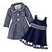 Purchase Cheap Bonnie Jean Baby/NEWBORN 3M-9M 2-Piece NAVY-BLUE WHITE JACQUARD DOT Special Occasion Wedding Flower Girl Easter Party Dress/Coat Set Online