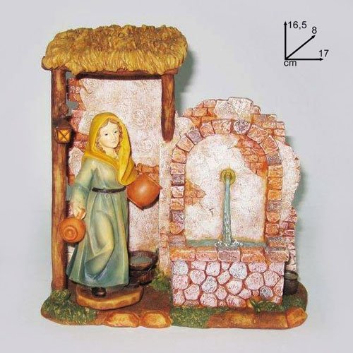 Scenario pozzo c/donna per presepe 