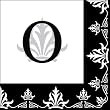 Monogram Regalia Cocktail Napkin - O Monogram Regalia Cocktail Napkin - O