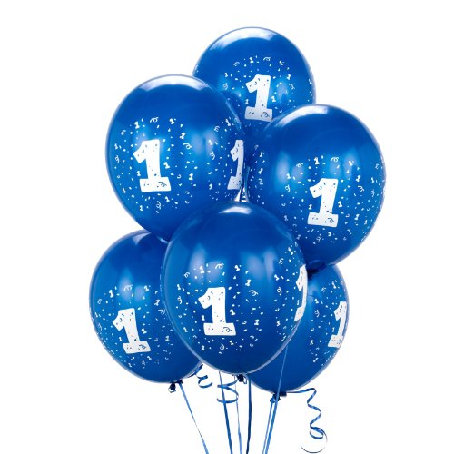 Royal Blue #1 Balloons (6 count) Infant