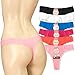 6pk Womens Cotton Spandex Thong Lace Trim Underwear No Ride Stretch Comfort Sexy