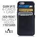 Iphone 6 / 6s Leather Black Wallet Card Holder Case By Kace