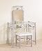 3 pc pewter metal finish bedroom vanity make up set